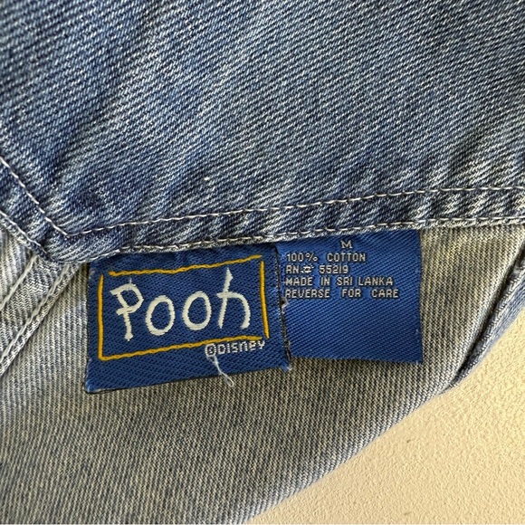 Vintage Winnie the Pooh Denim Overalls Size Medium Embroidered - Picture 4 of 6